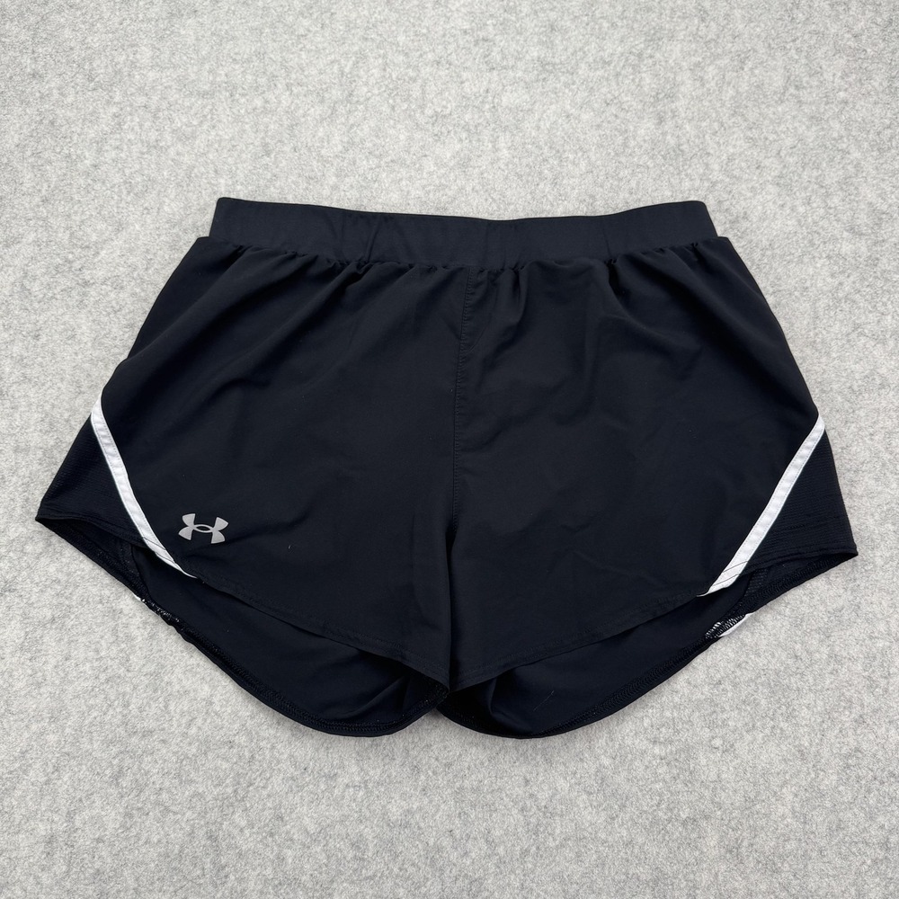 Under Armour Shorts Womens Large (30x3) Black Running HeatGear Lined Loose Fit